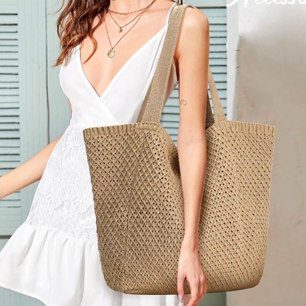 Large Crochet Beach Tote Bag